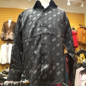 Pavini Printed G's Button Down Kids Shirt